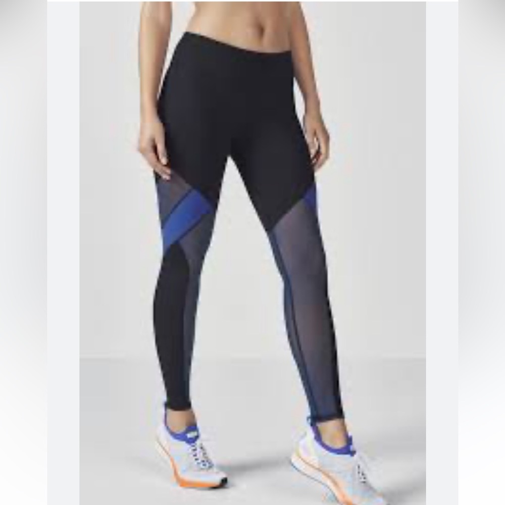 FABLETICS BLACK & BLUE MESH LEGGINGS